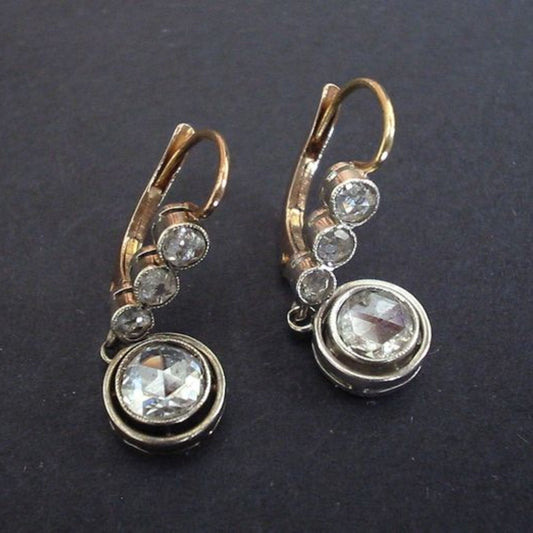 Boucles d'oreilles en or vintage zirkonia