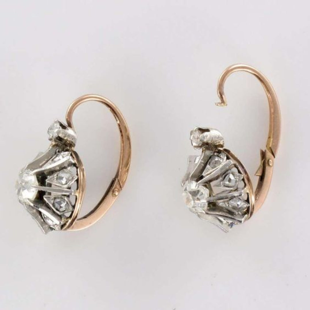 Boucles d'oreilles vintage en zirconia petites