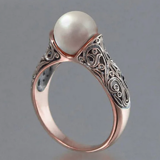 Bague en perles or rose vintage