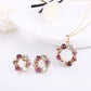 Éblouissant Ensemble Collier et Boucles d'oreilles Cercles en Or avec Zircons Étincelants