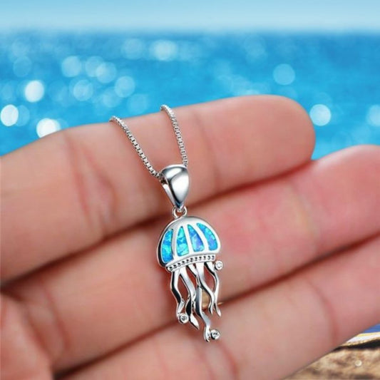 Collier Medusa en opale et argent avec zircone