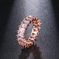 Bague en zirconium de luxe en or et argent