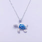 Collier de tortue de mer en opale bleue