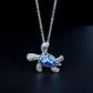Collier de tortue de mer en opale bleue