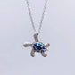 Collier de tortue de mer en opale bleue