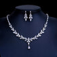 Éblouissant Ensemble de Bijoux : Collier et Boucles d'Oreilles en Zirconium et Argent Sterling