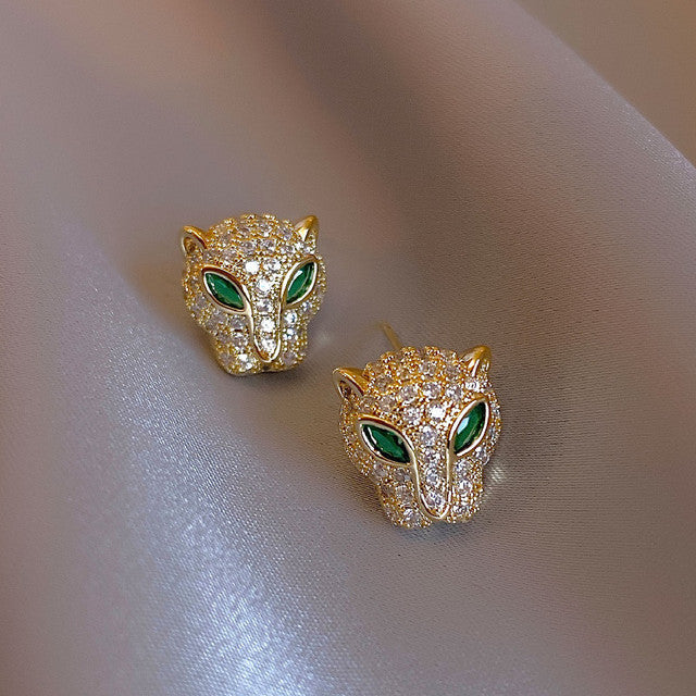 Boucles d'oreilles léopard éclatantes en or