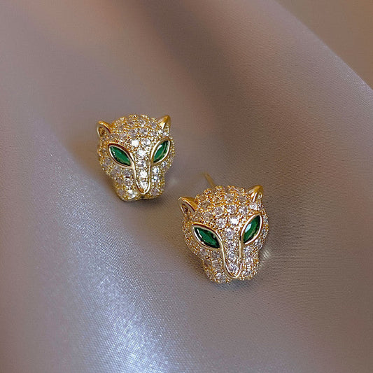 Boucles d'oreilles léopard éclatantes en or