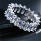 Bague en zirconium de luxe en or et argent