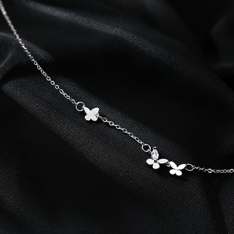 Élégant Bracelet Papillon en Argent Fin