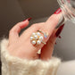 Bague mignonne réglable avec perles