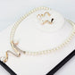 Collier de perles naturelles + ensemble de boucles d'oreilles