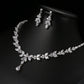 Éblouissant Ensemble de Bijoux : Collier et Boucles d'Oreilles en Zirconium et Argent Sterling