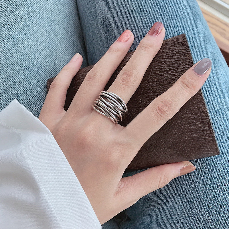 Bague Ajustable en Argent Élégante et Brillante