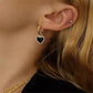 Boucles d'oreilles en forme de cœur noires en or