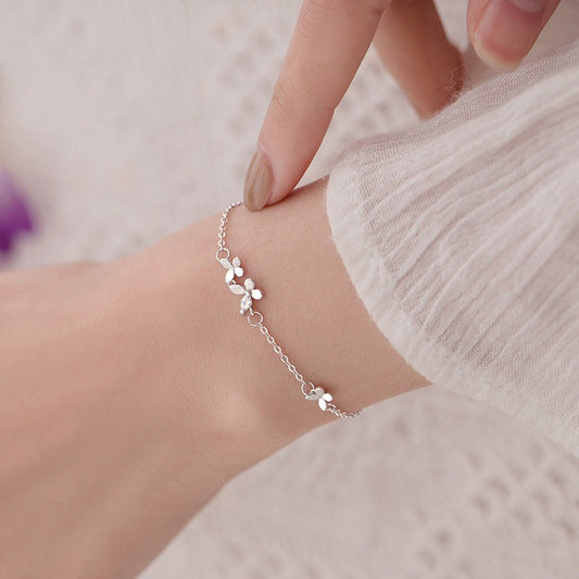 Élégant Bracelet Papillon en Argent Fin