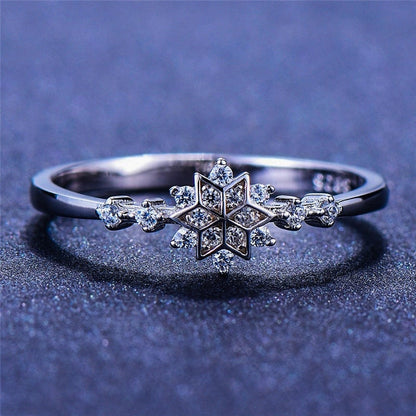 Bague Flocon de neige en argent sterling 925