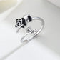 Adorable Bague Ajustable en Argent Sterling 925 avec Motif de Panda