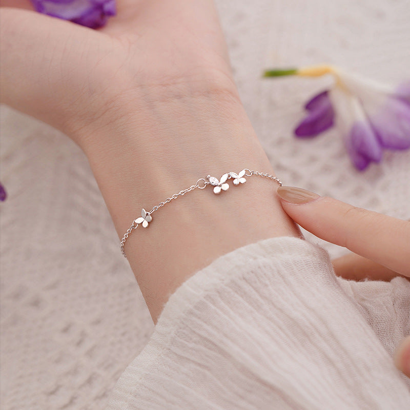 Élégant Bracelet Papillon en Argent Fin