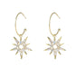 Boucles d'oreilles en forme d'étoile en or et argent
