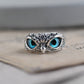 Bague Argent Opale Ajustable Chouette Porte-Bonheur