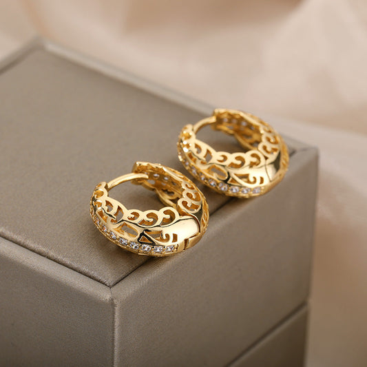 Boucles d'oreilles minimalistes en mandala et or