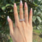 Bague en zirconium de luxe en or et argent
