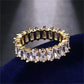 Bague en zirconium de luxe en or et argent