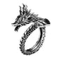 Bague Ajustable en Argent 925 Style Dragon