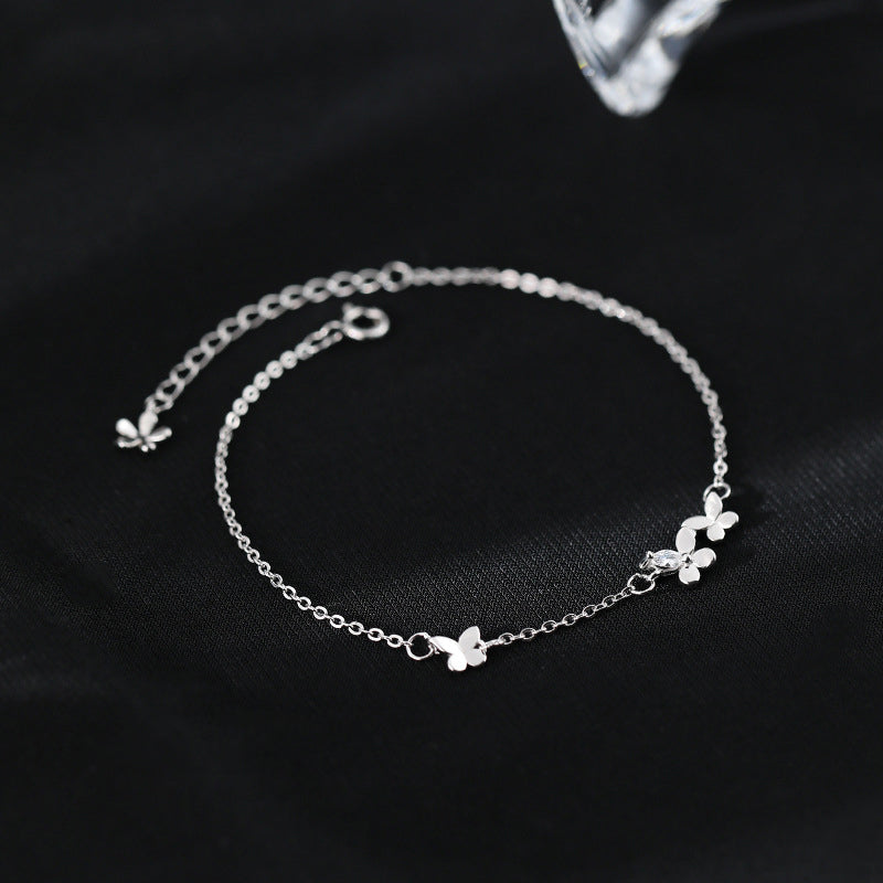 Élégant Bracelet Papillon en Argent Fin