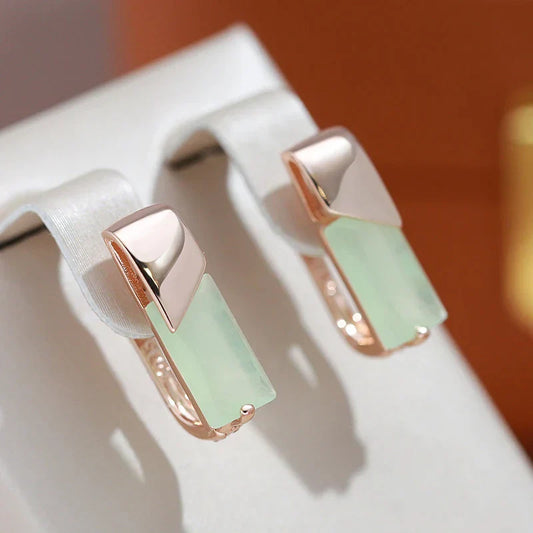 Boucles d'oreilles vertes élégantes