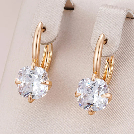 Boucles d'oreilles en cristal rondor en or