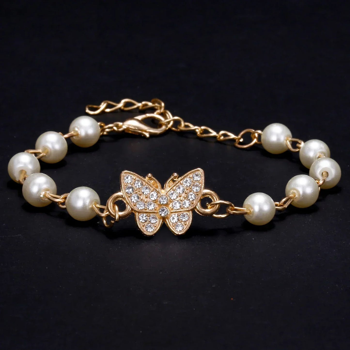 Éblouissant Bracelet Papillon Orné de Perles