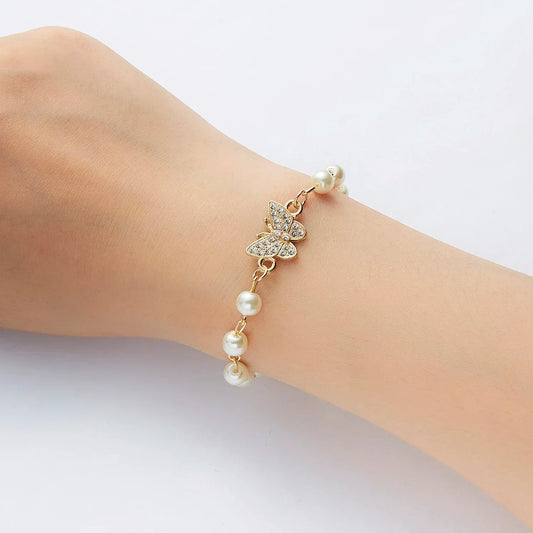Éblouissant Bracelet Papillon Orné de Perles
