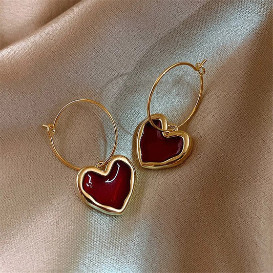 Boucles d'oreilles en forme de cœur en or