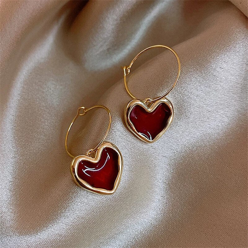 Boucles d'oreilles en forme de cœur en or