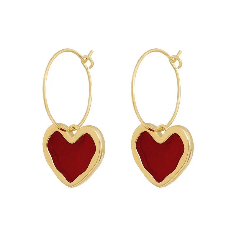 Boucles d'oreilles en forme de cœur en or