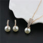 Élégant Ensemble Collier et Boucles d'Oreilles avec Perles en Or Rose