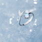 Bague réglable avec queue de dauphin en argent sterling et zirconium bleu