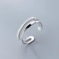 Bague Ajustable à Double Ligne Élégante
