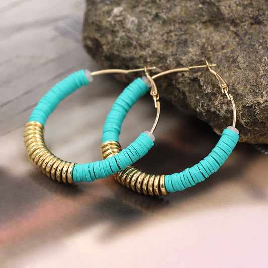 Boucles d'oreilles Boho Éclatantes aux Pierres Colorées