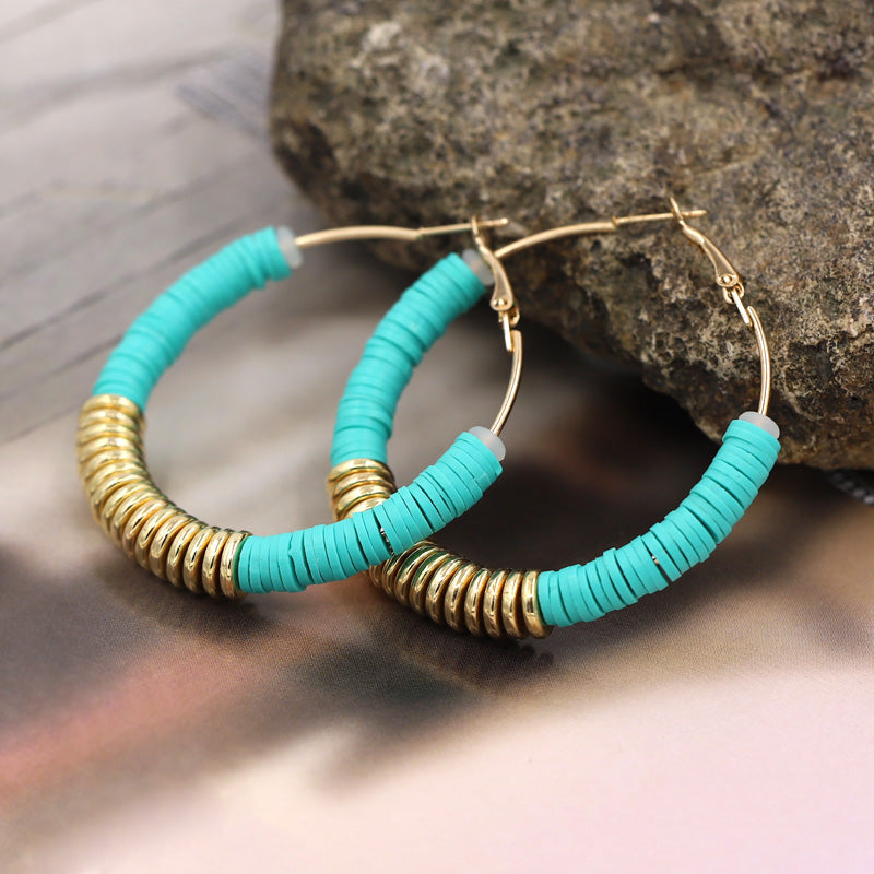 Boucles d'oreilles Boho Éclatantes aux Pierres Colorées
