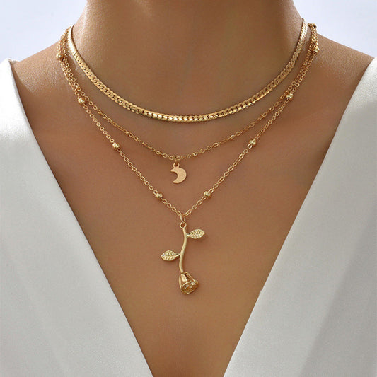 Collier avec pendentif Rose d'Or