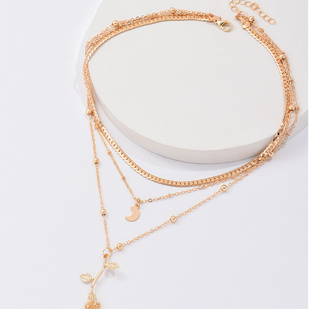 Collier avec pendentif Rose d'Or