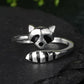 Bague de raton laveur réglable en argent sterling 925