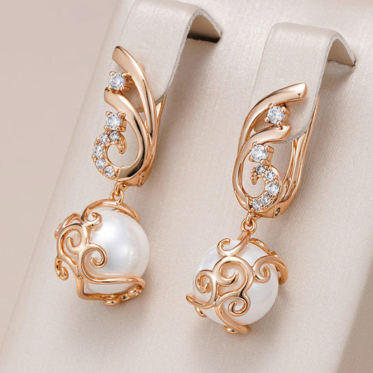 Boucles d'oreilles élégantes avec perles d'eau douce