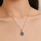 Éblouissant Ensemble de Collier et Boucles d'Oreilles en Argent avec Saphir et Zircon