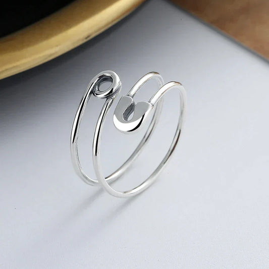 Bague Ajustable en Argent au Design Élégant avec Clip Innovant