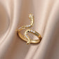 Bague Serpent Ajustable ornée de Zircons Étincelants