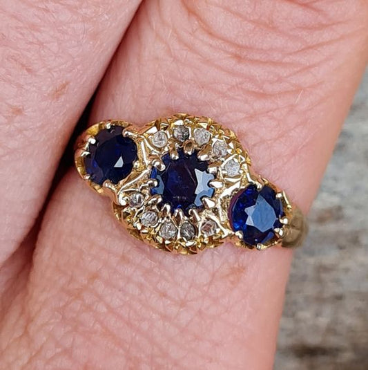Bague Vintage Blauer Starlight en Zirconia